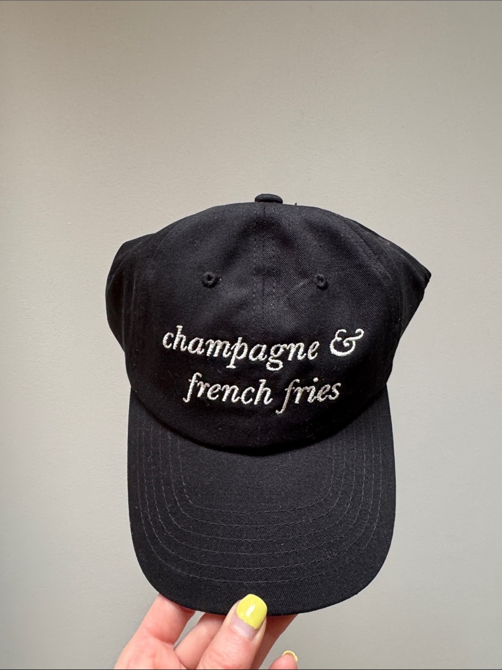 kate spade Black Baseball Cap with Gold Spade Accent